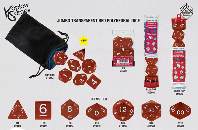 7 Piece Polyhedral Set - Transparent Jumbo Red